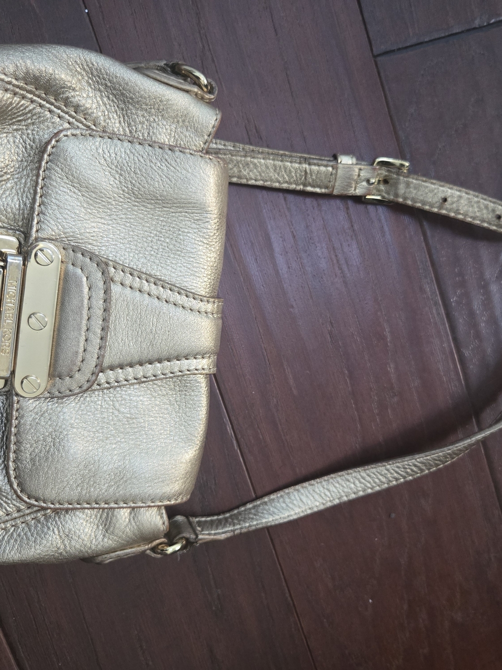 Michael Kors Metallic Gold Crossbody Leather Bag